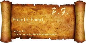 Petrin Fanni névjegykártya