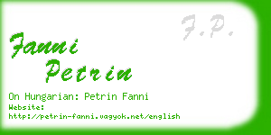 fanni petrin business card